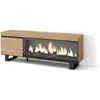 Image de Meuble tv effet bois de chêne 158x35x57cm cheminée effet feu xxl