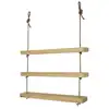 Image de Étagère murale en bois massif olive 3 étagères 100 cm