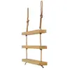 Image de Étagère murale en bois massif olive 3 étagères 70 cm