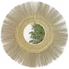 Image de Miroir décoratif à franges en fibres naturelles 100 cm