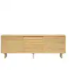 Image de Buffet 3 portes en pin massif naturel 180 cm Non verni