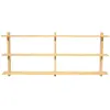 Image de Triple étagère murale en bois de pin naturel 170 cm Non verni