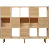 Image de Bibliothèque en bois massif naturel 6 portes 160 cm Non verni