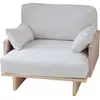 Image de Fauteuil blanc cassé en pin naturel 94,5 cm Non verni