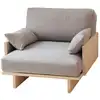 Image de Fauteuil gris en pin naturel 94,5 cm Non verni