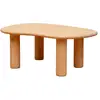 Image de Table basse ovale en bois massif naturel 93 cm Verni