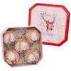 Image de Coffret de 5 boules de noël rétro cerf - 7.5cm