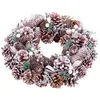 Image de Couronne de l'avent synthétique décoration noël pommes de pin - 35cm
