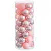 Image de Set de 40 boules de noël rose 6cm