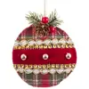 Image de Décoration sapin de noël classique boule tissu 9x4x11cm