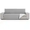 Image de Couvre canapé 2 places de 120 à 170cm en tissu gris reversible