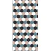 Image de Tapis vinyle mosaïque hexagones de ton bleu 80x300cm