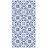 Image de Tapis vinyle carreaux ciments fleur bleu 80x250cm