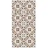 Image de Tapis vinyle carreaux ciments fleur brun 80x250cm