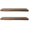Image de Étagère murale sapin massif marron 2 étagères 120x20 cm