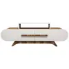 Image de Meuble tv 2 portes décor noyer et blanc - l145 cm