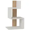 Image de Table de chevet blanc et décor bois chêne l42 cm