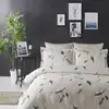 Image de Parure housse de couette 100% coton motif plumes + 2 taies 240x220 cm