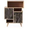 Image de Etagère bibliothèque design marbré L. 70 x H. 90 cm gris