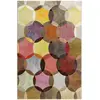 Image de Tapis motif cercles vintage nuances vives pour salon, chambre 170x120