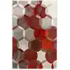 Image de Tapis motif cercles vintage rouge/gris pour salon, chambre 290x200