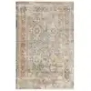 Image de Tapis vintage bohème à poils ras et franges gris jaune 170x120