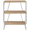 Image de Etagère 3 niveaux avec structure en métal H76 cm - Effet Bois clair