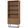 Image de Etagère avec 3 tablettes et 2 portes décor noyer - h182 cm
