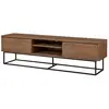 Image de Meuble tv 2 niches 2 tiroirs décor noyer - l180 cm