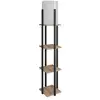 Image de Lampe avec 3 étagères carrées H135 cm - Effet Bois et noir