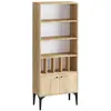 Image de Bibliothèque en bois ''pollux'' - 60 x 30 x 175 cm - chêne saphir