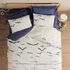Image de Parure housse de couette 100% coton motif marin + 2 taies 240x220 cm