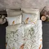 Image de Parure housse de couette satin de coton motif feuillages 240x220 cm