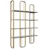 Image de Bibliothèque design 4 niveaux 124x26x182 cm en métal doré
