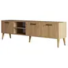 Image de Meuble TV 2 niches 3 portes - L180 cm - Effet Chêne