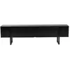 Image de Meuble TV 2 portes abattantes L180 cm - Effet Chêne noir/ Noir