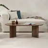 Image de Table basse ovale 120x60x40 cm couleur noyer - teona