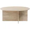 Image de Table basse ronde en effet travertin ø90cm - Beige