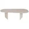 Image de Table basse ovale effet travertin 130x65cm - beige