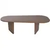 Image de Table basse ovale en bois 130x65cm - bois foncé