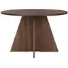 Image de Table à manger 4 personnes ronde en bois - bois foncé