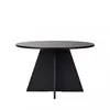 Image de Table à manger 4 personnes ronde en bois - noir
