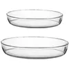 Image de Lot de 2 plats ovales 26+35 cm transparent en verre