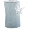 Image de Vase verre bleu brumeux 9.5x9.5x15cm