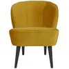 Image de Fauteuil en velours jaune ocre