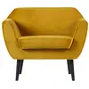 Image de Fauteuil en velours doux jaune ocre
