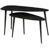 Image de Lot de 2 tables d'appoint triangle métal noir