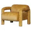 Image de Fauteuil design en velours doré