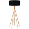 Image de Lampadaire en bambou et lin noir H160cm