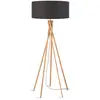 Image de Lampadaire en bambou et lin gris H160cm